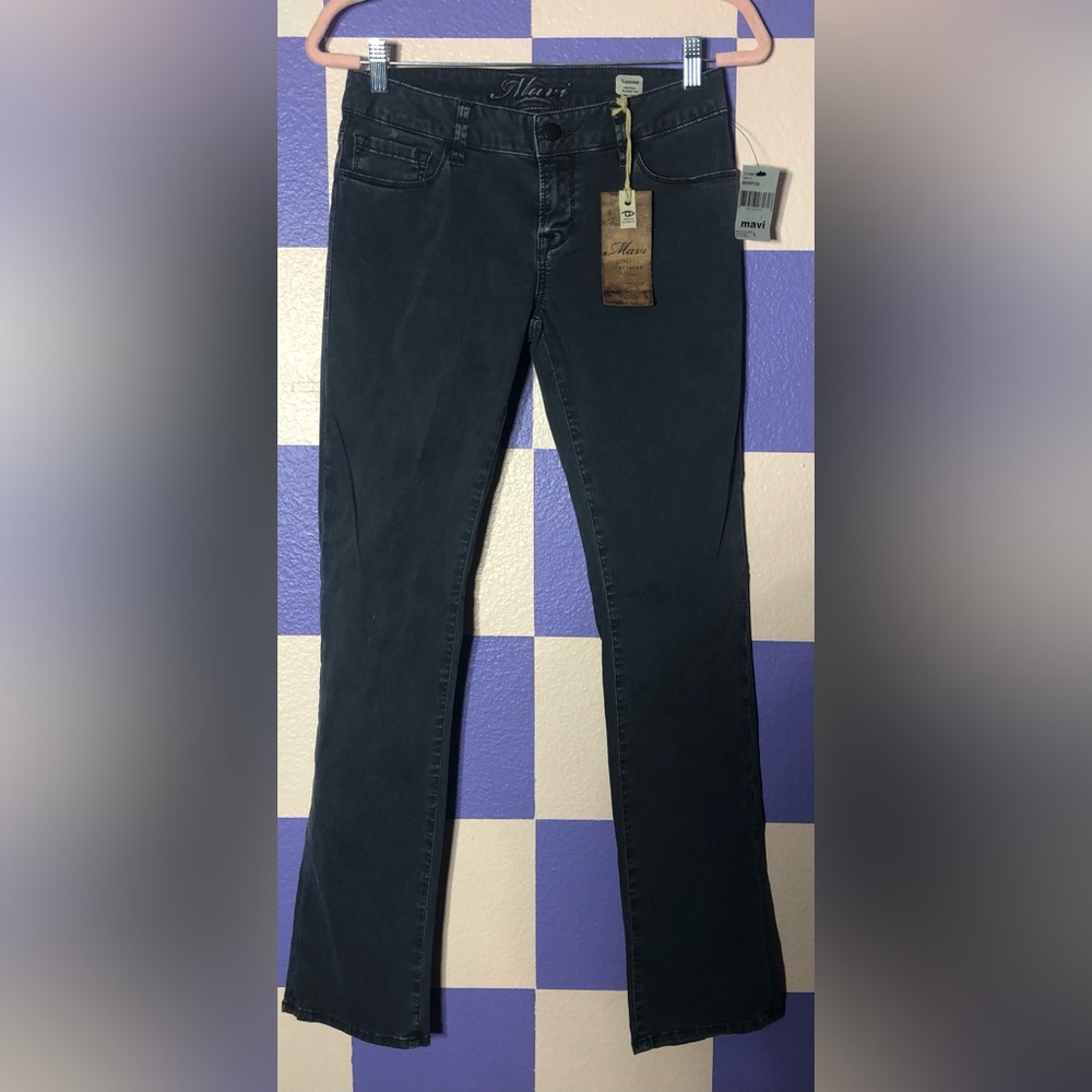 NWT Mavi Vanessa Mid Rise Straight Pants in Dark Grey Twill - Size 27